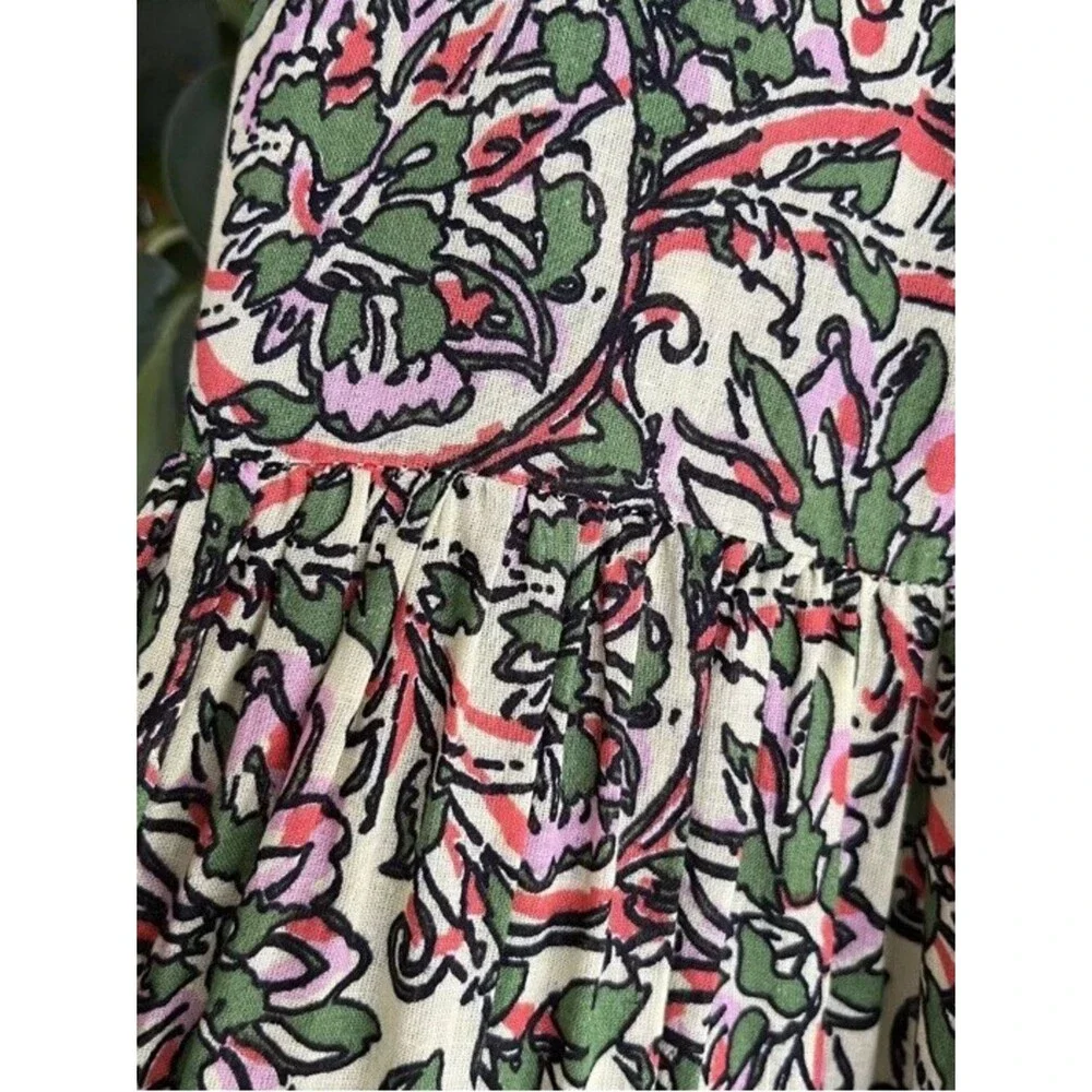 ZARA Floral Maxi Skirt Cotton Pockets Boho Cottagecore A Line Made in India